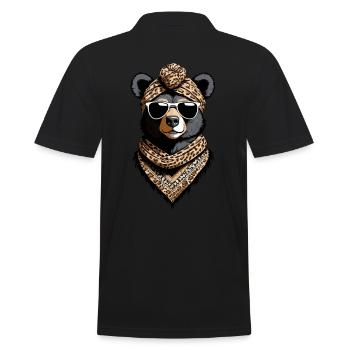 Funny Mama Bear Mother Bear Bear Lover - Men's Polo Shirt - black - Back - Kai (181cm)