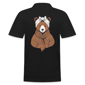 Funny Mama Bear Mother Bear For Bear Lovers - Men's Polo Shirt - black - Back - Kai (181cm)