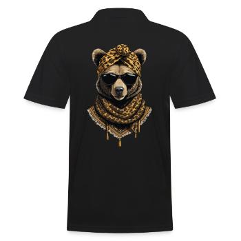 Funny Mom Bear Mother Bear Bear Lover - Men's Polo Shirt - black - Back - Kai (181cm)