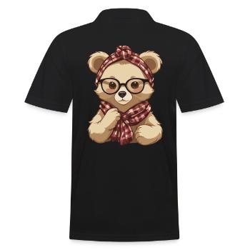 Funny Mama Bear Mother Bear Bear Lover - Men's Polo Shirt - black - Back - Kai (181cm)