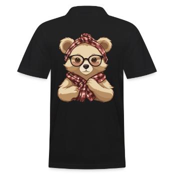 Funny Mama Bear Mother Bear Bear Lover - Men's Polo Shirt - black - Back - Kai (181cm)