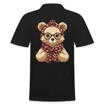 Lustiger Mama Bär Mutter Bärin Bärenliebhaber - Männer Poloshirt - Schwarz - Hinten - Kai (181cm)