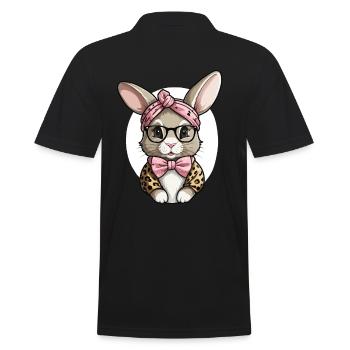 Mommy Bunny Cute Bunny Mom Cute Easter Bunny - Men's Polo Shirt - black - Back - Kai (181cm)