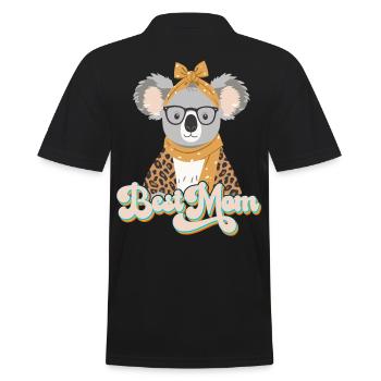 Drôle Koala Maman Mignon Maman Koala Ours - Polo Homme - noir - Dos - Kai (181cm)