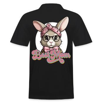 Maman Lapin Mignon Lapin Maman Mignon Lapin de Pâques - Polo Homme - noir - Dos - Kai (181cm)