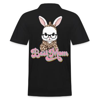 Mommy Bunny Cute Bunny Mom Cute Easter Bunny - Men's Polo Shirt - black - Back - Kai (181cm)