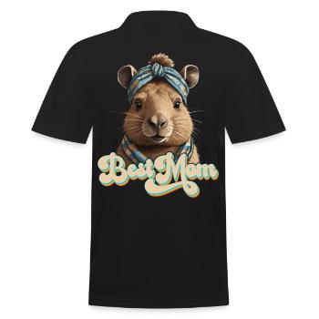 Drôle Capybara Maman Capybara Fête des Mères - Polo Homme - noir - Dos - Kai (181cm)