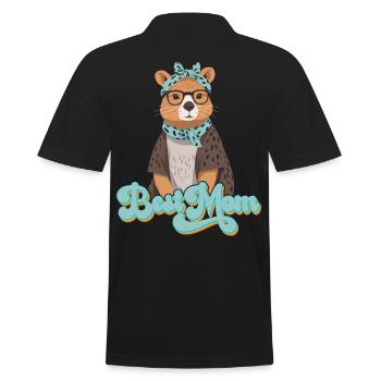 Drôle Capymama Capybara Mère Design - Polo Homme - noir - Dos - Kai (181cm)