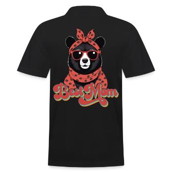 Best Mom Funny Mom Bear Mother's Day - Men's Polo Shirt - black - Back - Kai (181cm)