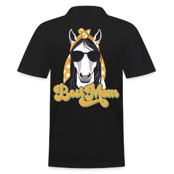 Meilleure Maman Amateurs De Chevaux Et De Filles De Cheval - Polo Homme - noir - Dos - Kai (181cm)