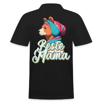 Beste Mama Lustige Muttertag Design Highlights - Männer Poloshirt - Schwarz - Hinten - Kai (181cm)