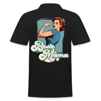 Best Mom Proud Mom Funny Mom Design - Men's Polo Shirt - black - Back - Kai (181cm)