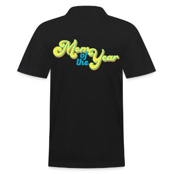 Mother of the Year Great Mom Vintage Style - Men's Polo Shirt - black - Back - Kai (181cm)