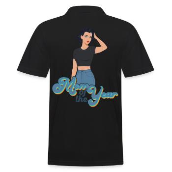 Mutter des Jahres Lustige Mutti Stolze Mama Design - Männer Poloshirt - Schwarz - Hinten - Kai (181cm)