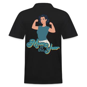 Mutter des Jahres Tolle Mutter Lustige Mutti - Männer Poloshirt - Schwarz - Hinten - Kai (181cm)