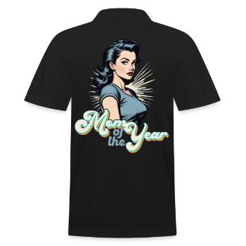 Mutter des Jahres Lustige Mutti Stolze Mama Design - Männer Poloshirt - Schwarz - Hinten - Kai (181cm)