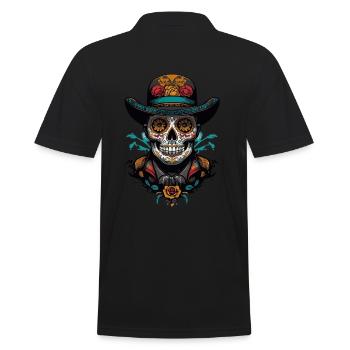 Dia De Muertos Mexico Sugar Skull Skull Design - Polo Homme - noir - Dos - Kai (181cm)