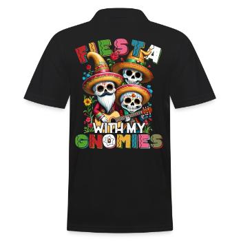 Gnomes Dwarves Fiesta Funny Saying - Men's Polo Shirt - black - Back - Kai (181cm)