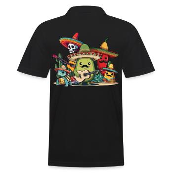 Lustiger Fiesta Squad Mexikanischer Feiertag Style - Männer Poloshirt - Schwarz - Hinten - Kai (181cm)