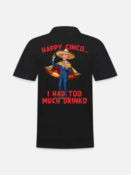 Funny confused president Mexican holiday - Men's Polo Shirt - black