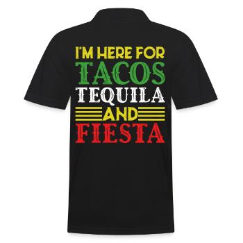 Drôle de Fiesta disant Fête Mexicaine - Polo Homme - noir - Dos - Kai (181cm)