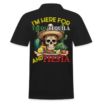 Lustiger Fiesta Spruch Mexikanischer Feiertag - Männer Poloshirt - Schwarz - Hinten - Kai (181cm)