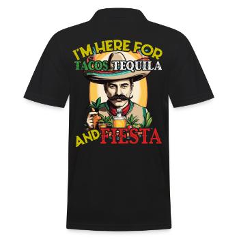Tacos Tequila Fiesta Cinco De Mayo Fun Design - Men's Polo Shirt - black - Back - Kai (181cm)