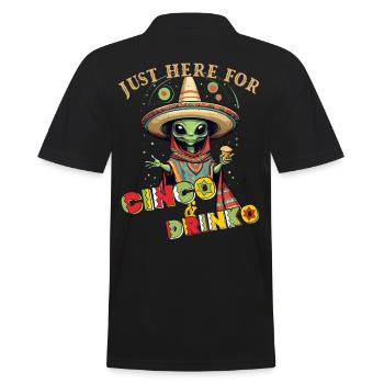 Fiesta Alien Saying Funny Mexico Holiday - Men's Polo Shirt - black - Back - Kai (181cm)