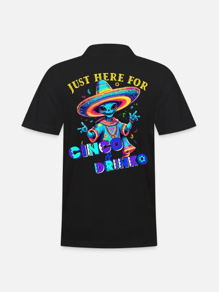Funny Fiesta Alien Mexican Holiday - Men's Polo Shirt - black