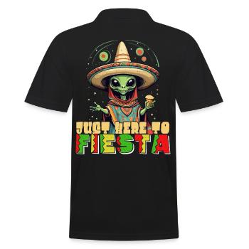 Funny Fiesta Saying to Party Here - Men's Polo Shirt - black - Back - Kai (181cm)