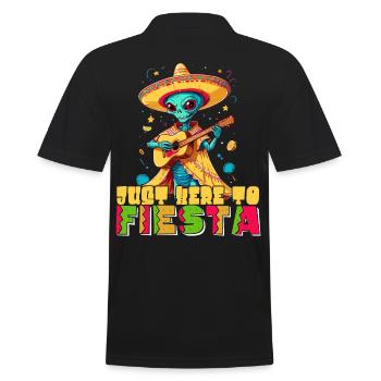 Here for Fiesta funny saying mexican - Men's Polo Shirt - black - Back - Kai (181cm)