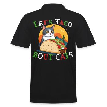 Taco Cat Saying Cinco de Mayo Fiesta - Men's Polo Shirt - black - Back - Kai (181cm)