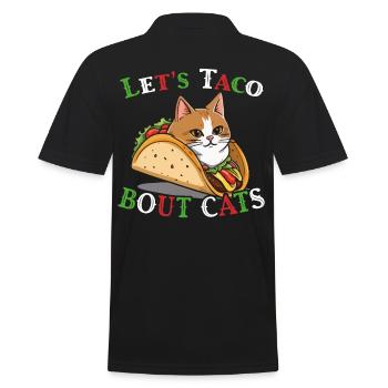 Taco Cats Saying Cinco De Mayo Mexican - Men's Polo Shirt - black - Back - Kai (181cm)