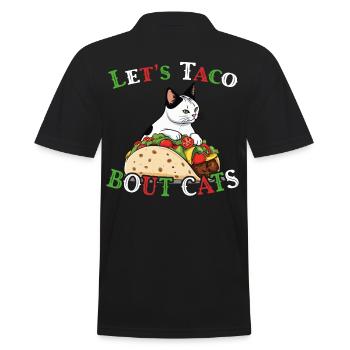 Funny Taco Cat Cinco De Mayo Mexican - Men's Polo Shirt - black - Back - Kai (181cm)