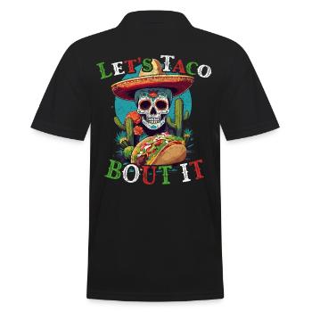 Cinco De Mayo Fun Taco Mexican Food - Men's Polo Shirt - black - Back - Kai (181cm)