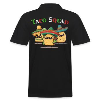 Funny Taco Squad Cinco De Mayo Mexican - Men's Polo Shirt - black - Back - Kai (181cm)