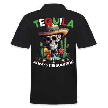 Funny Tequila Saying Cinco De Mayo Design - Men's Polo Shirt - black - Back - Kai (181cm)