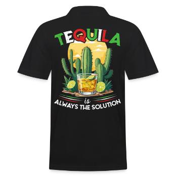 Lustiger Tequila Spruch Cinco de Mayo Mexiko - Männer Poloshirt - Schwarz - Hinten - Kai (181cm)