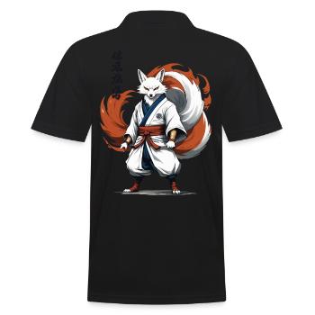 Masque Samouraï Renard Japonais Kitsune Kawaii - Polo Homme - noir - Dos - Kai (181cm)