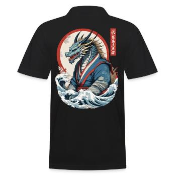 Dragon Anime Fan Style Japonais Vintage - Polo Homme - noir - Dos - Kai (181cm)