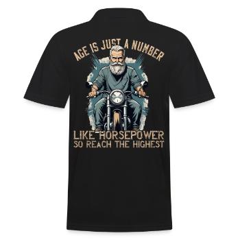 Lustiger Biker Opa Vintage Motorrad Retro Style - Männer Poloshirt - Schwarz - Hinten - Kai (181cm)