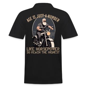 Lustiger Biker Opa Vintage Motorrad Retro Style - Männer Poloshirt - Schwarz - Hinten - Kai (181cm)