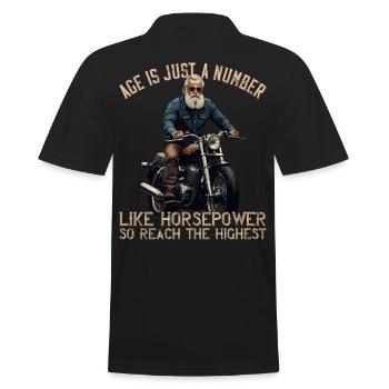 Lustiger Biker Opa Vintage Motorrad Retro Style - Männer Poloshirt - Schwarz - Hinten - Kai (181cm)