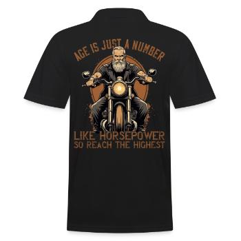 Lustiger Biker Opa Vintage Motorrad Retro Style - Männer Poloshirt - Schwarz - Hinten - Kai (181cm)