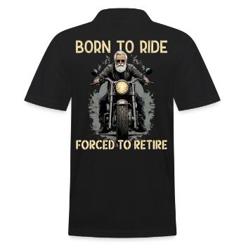 Drôle de retraité disant design de moto vintage - Polo Homme - noir - Dos - Kai (181cm)