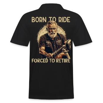 Drôle de motard à la retraite moto vintage rétro - Polo Homme - noir - Dos - Kai (181cm)