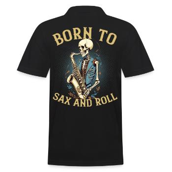 Sax and Roll Lustiges Saxophon Jazz Musik - Männer Poloshirt - Schwarz - Hinten - Kai (181cm)