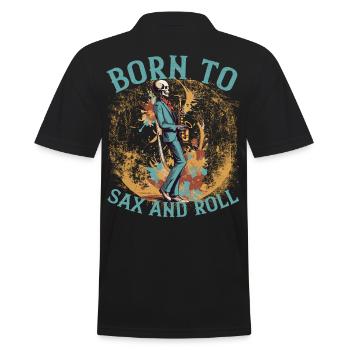 Saxophonist Rock Lustiges Jazz Musik Design - Männer Poloshirt - Schwarz - Hinten - Kai (181cm)