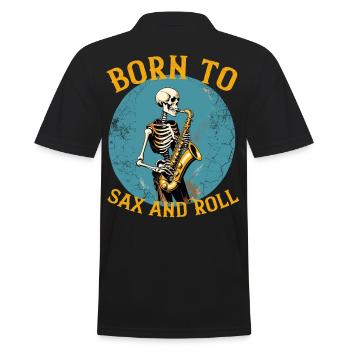 Lustiger Saxophonisten Spruch Jazz Musik - Männer Poloshirt - Schwarz - Hinten - Kai (181cm)