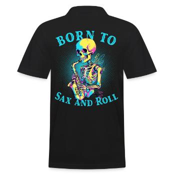 Geborener Saxophonspieler Lustiges Jazz Design - Männer Poloshirt - Schwarz - Hinten - Kai (181cm)